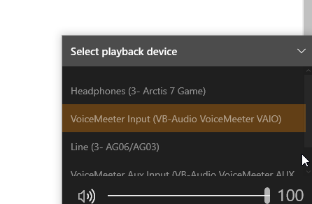 Voicemeeter virtual audio devices